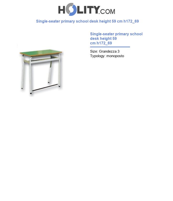 Single-seater primary school desk height 59 cm h172_69
