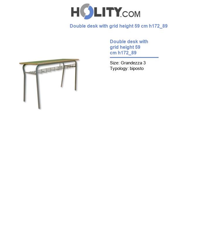 Double desk with grid height 59 cm h172_89