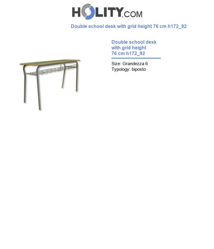 Double school desk with grid height 76 cm h172_92