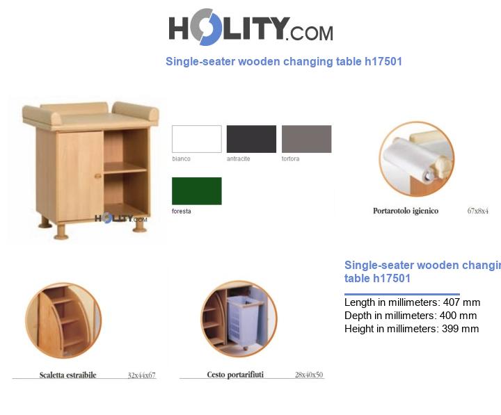 Single-seater wooden changing table h17501