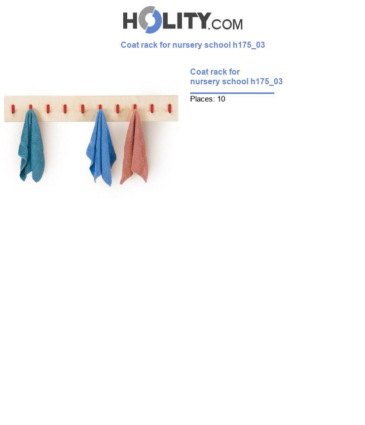Coat rack for nursery school h175_03