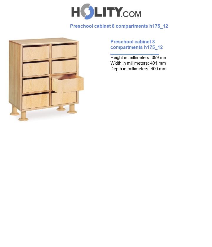Preschool cabinet 8 compartments h175_12