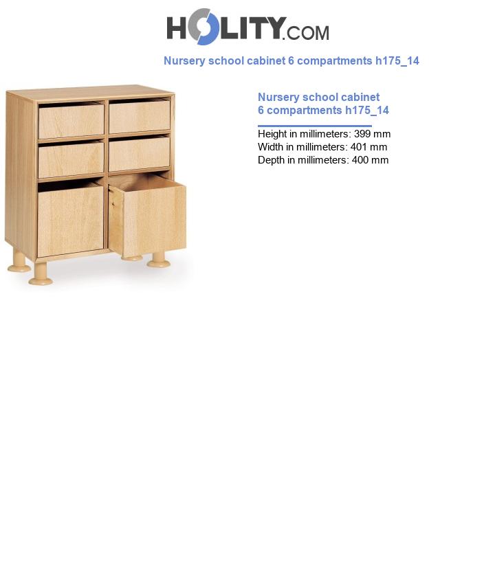 Nursery school cabinet 6 compartments h175_14