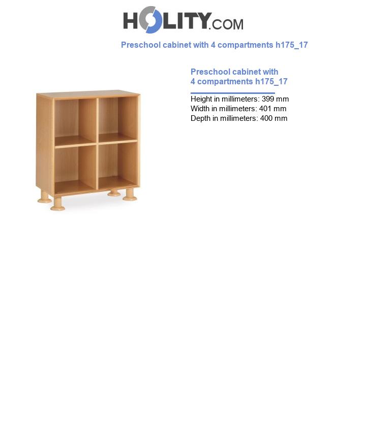 Preschool cabinet with 4 compartments h175_17
