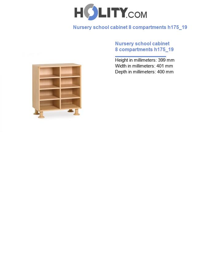 Nursery school cabinet 8 compartments h175_19