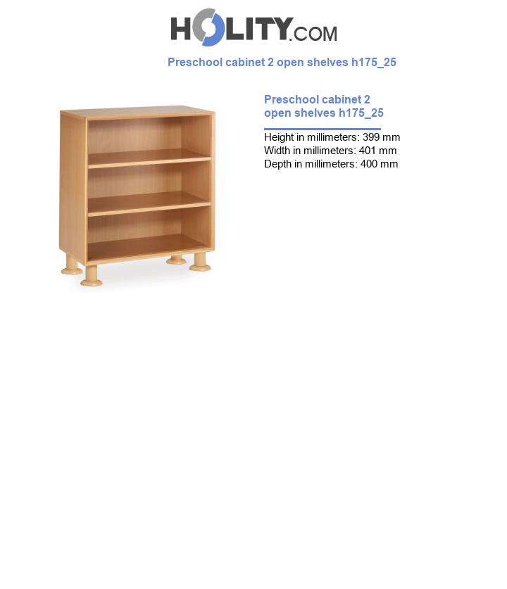 Preschool cabinet 2 open shelves h175_25