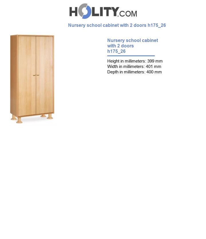 Nursery school cabinet with 2 doors h175_26