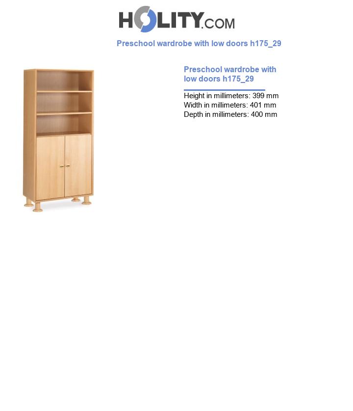 Preschool wardrobe with low doors h175_29