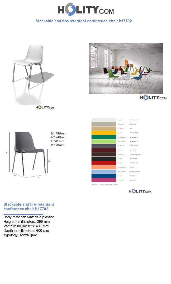 Stackable and fire-retardant conference chair h17702