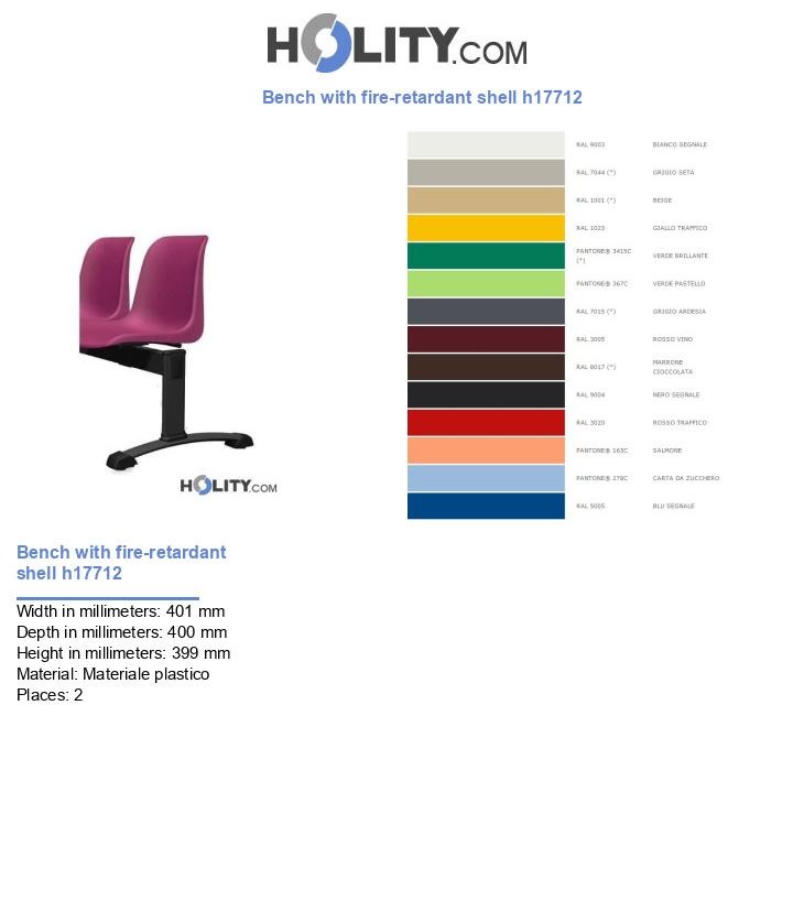 Bench with fire-retardant shell h17712