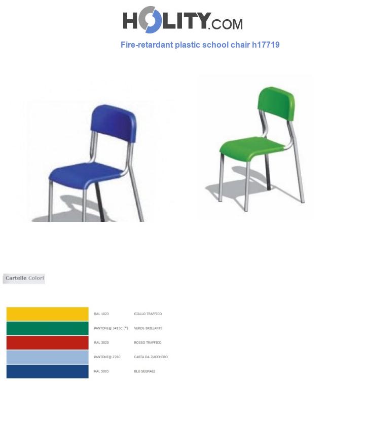 Fire-retardant plastic school chair h17719