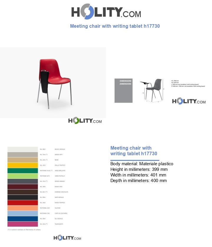 Meeting chair with writing tablet h17730
