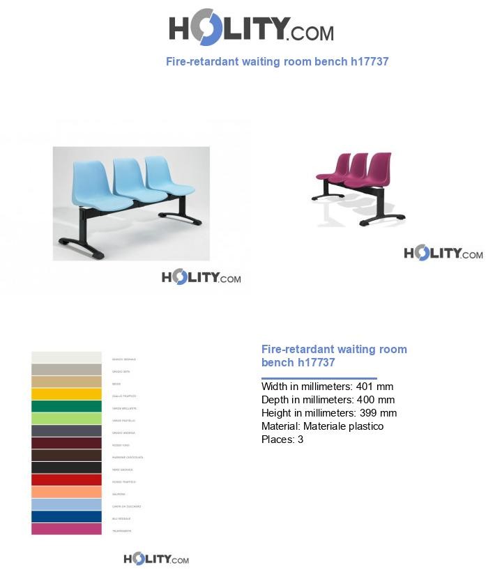 Fire-retardant waiting room bench h17737