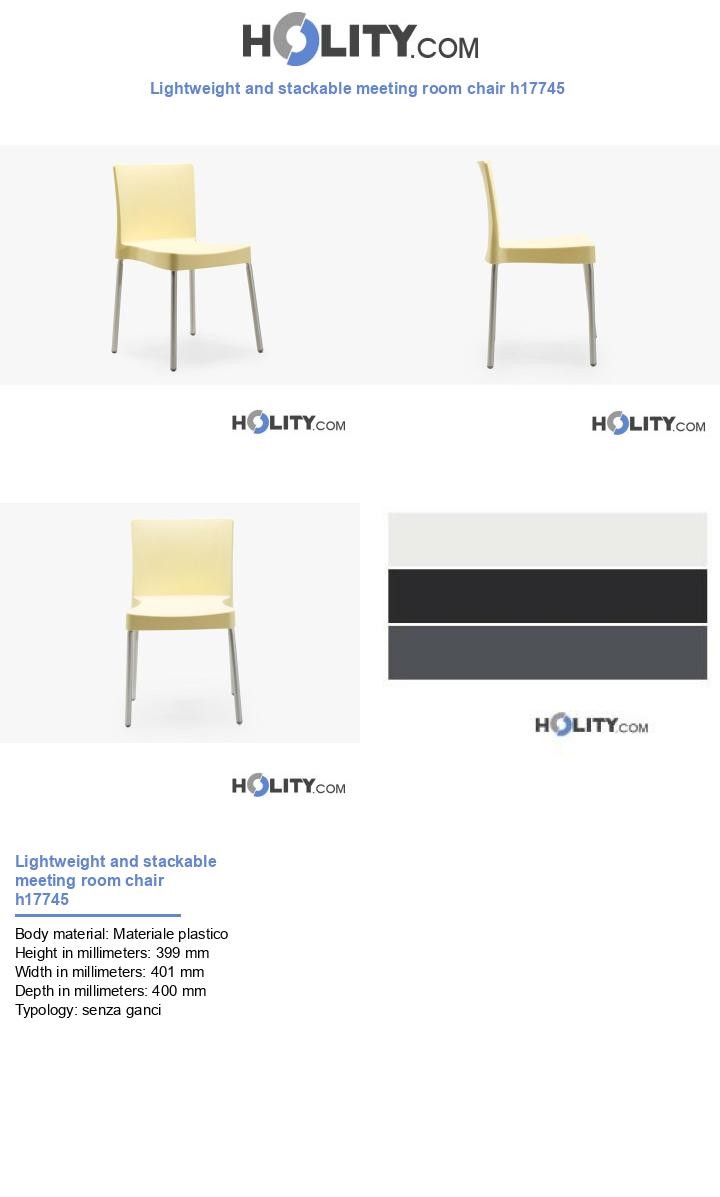 Lightweight and stackable meeting room chair h17745