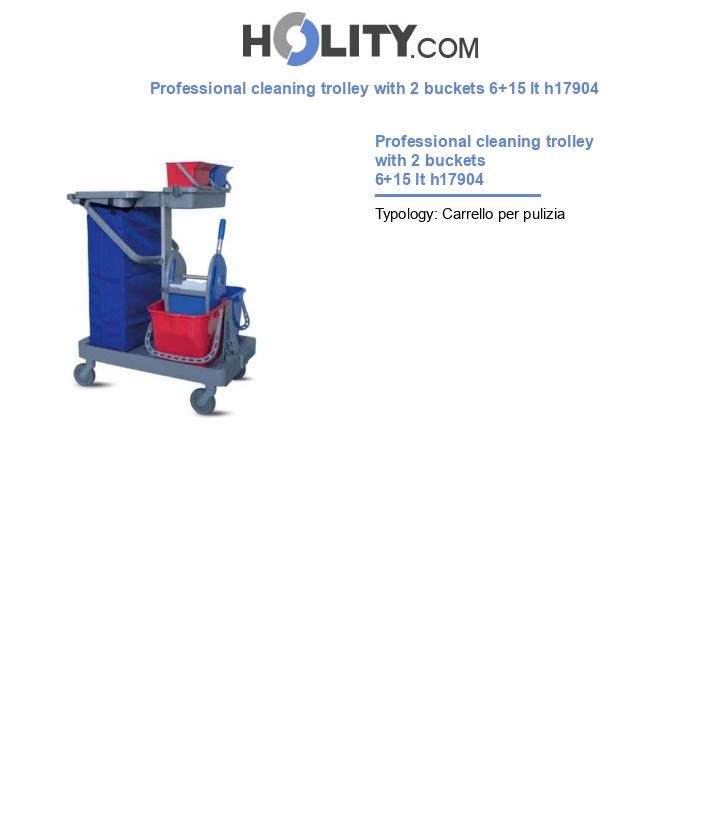 Professional cleaning trolley with 2 buckets 6+15 lt h17904