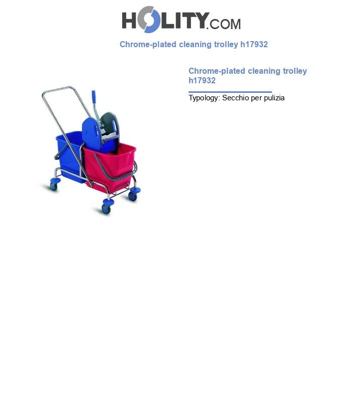 Chrome-plated cleaning trolley h17932
