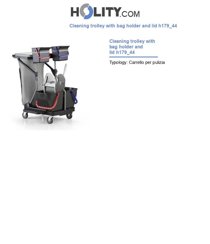 Cleaning trolley with bag holder and lid h179_44