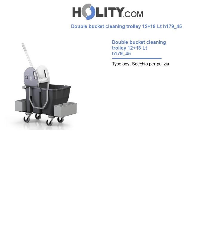 Double bucket cleaning trolley 12+18 Lt h179_45