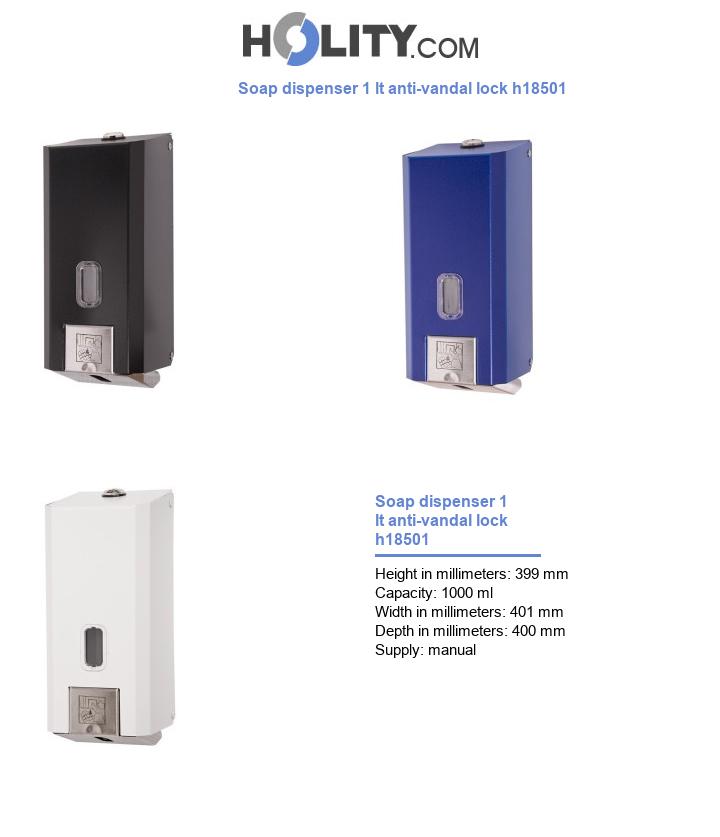 Soap dispenser 1 lt anti-vandal lock h18501
