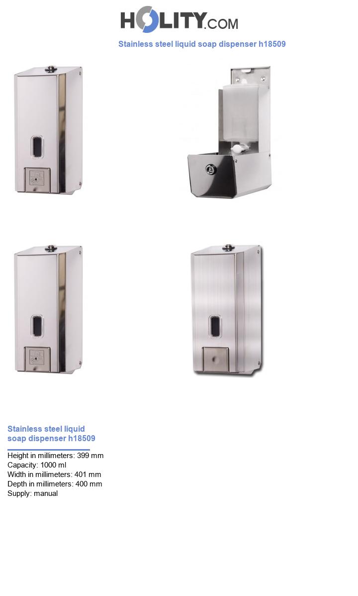 Stainless steel liquid soap dispenser h18509