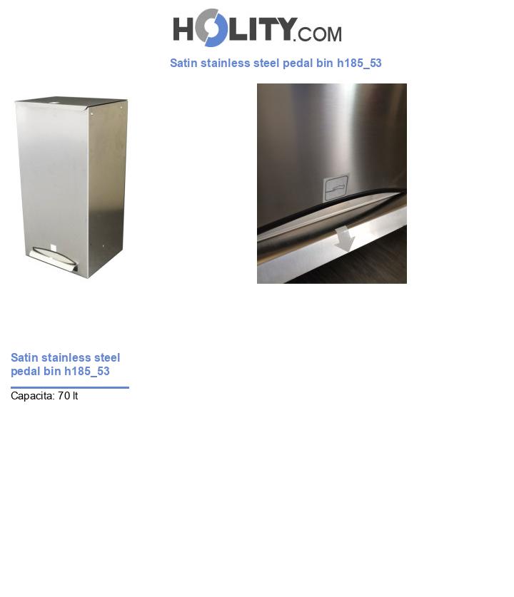 Satin stainless steel pedal bin h185_53