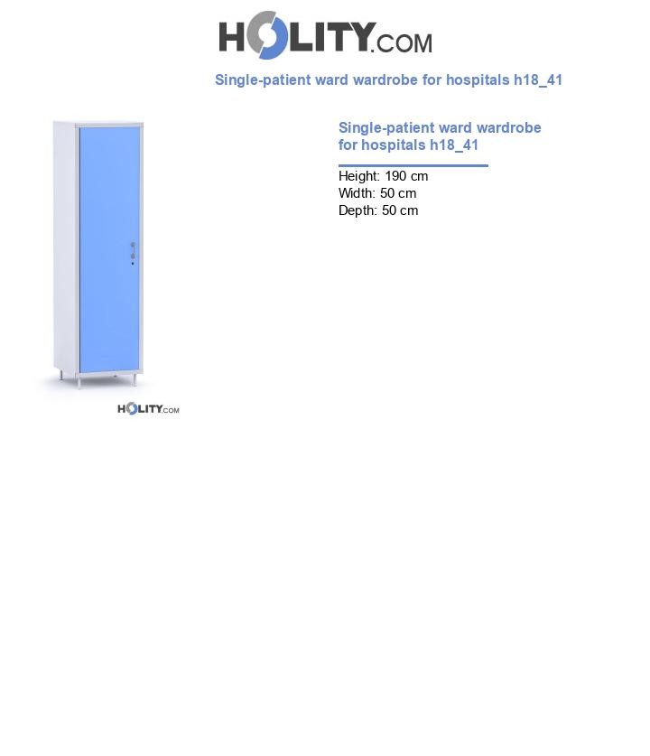 Single-patient ward wardrobe for hospitals h18_41