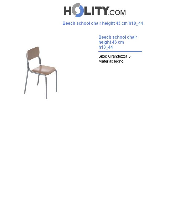 Beech school chair height 43 cm h18_44