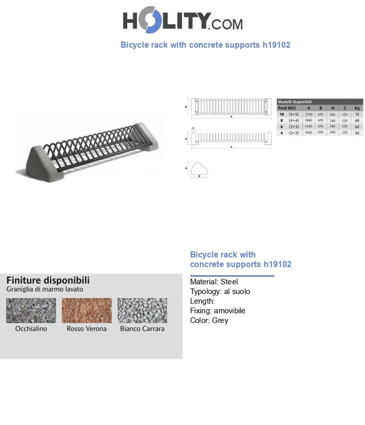 Bicycle rack with concrete supports h19102