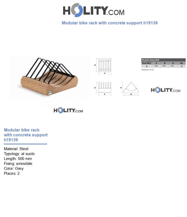 Modular bike rack with concrete support h19139