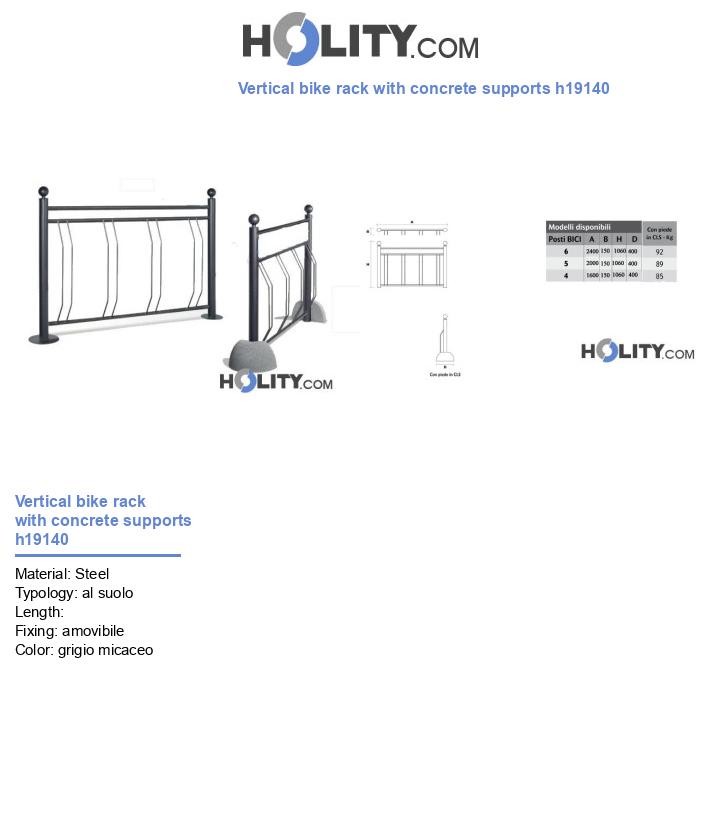 Vertical bike rack with concrete supports h19140