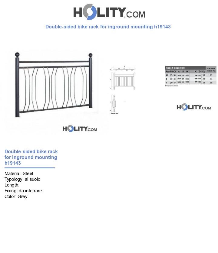 Double-sided bike rack for inground mounting h19143