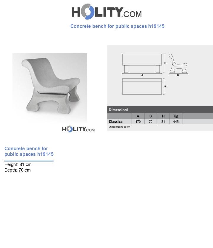 Concrete bench for public spaces h19145