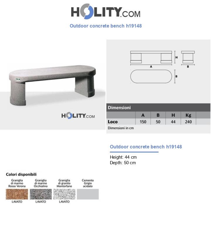 Outdoor concrete bench h19148