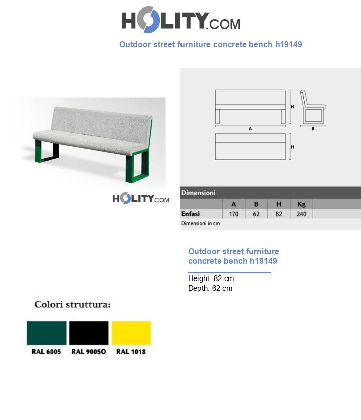 Outdoor street furniture concrete bench h19149
