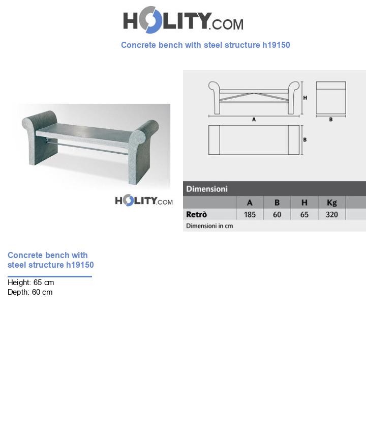 Concrete bench with steel structure h19150