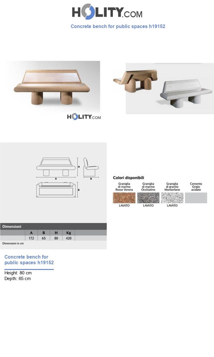 Concrete bench for public spaces h19152