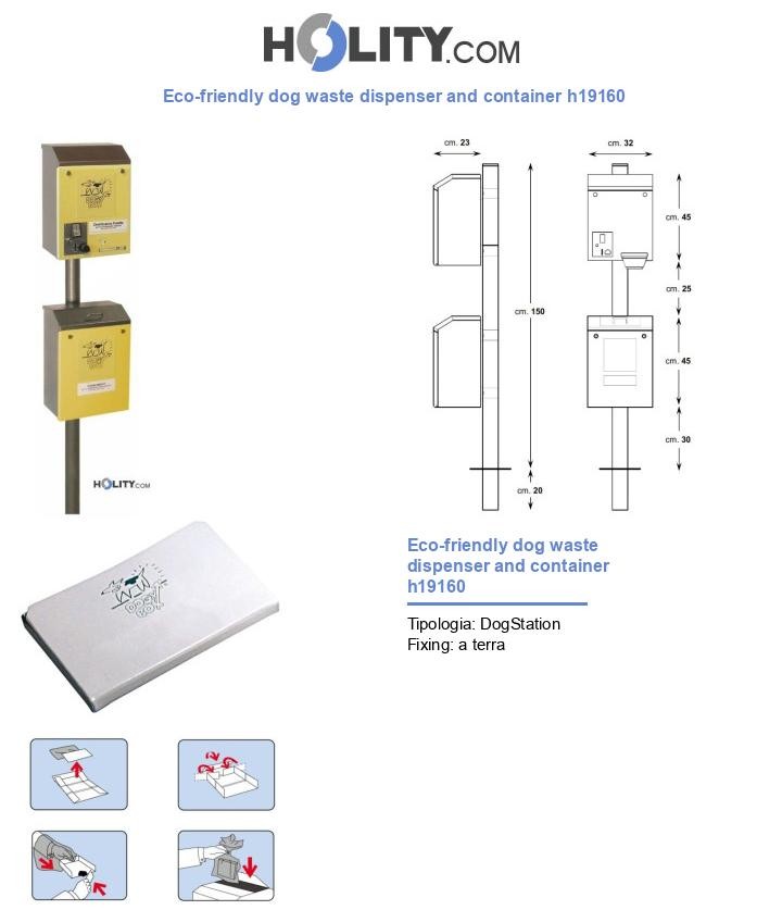Eco-friendly dog waste dispenser and container h19160