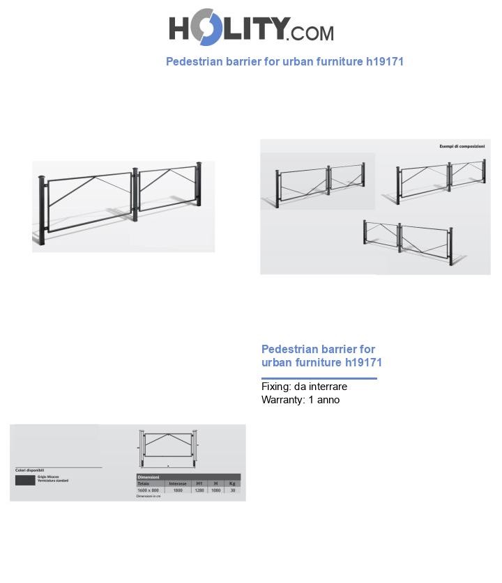 Pedestrian barrier for urban furniture h19171