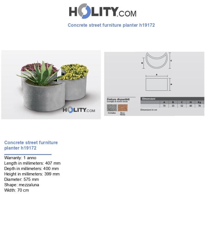Concrete street furniture planter h19172