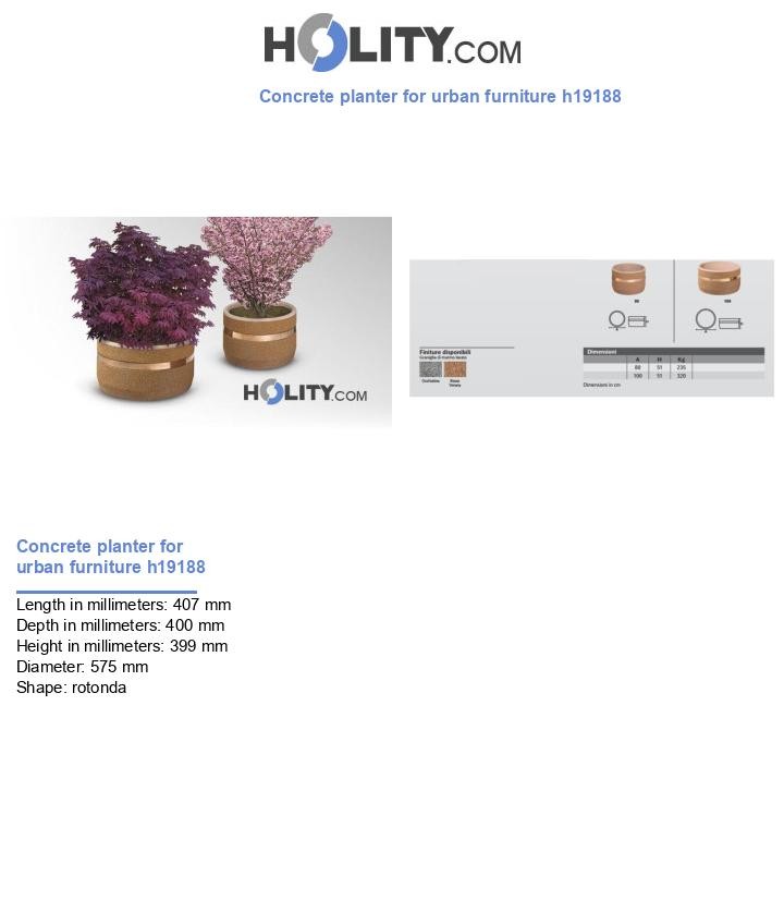 Concrete planter for urban furniture h19188