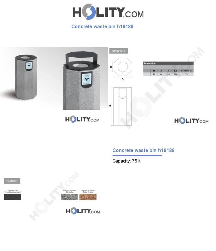 Concrete waste bin h19189
