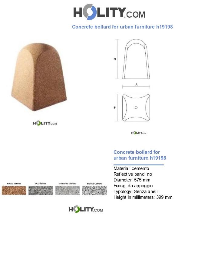 Concrete bollard for urban furniture h19198