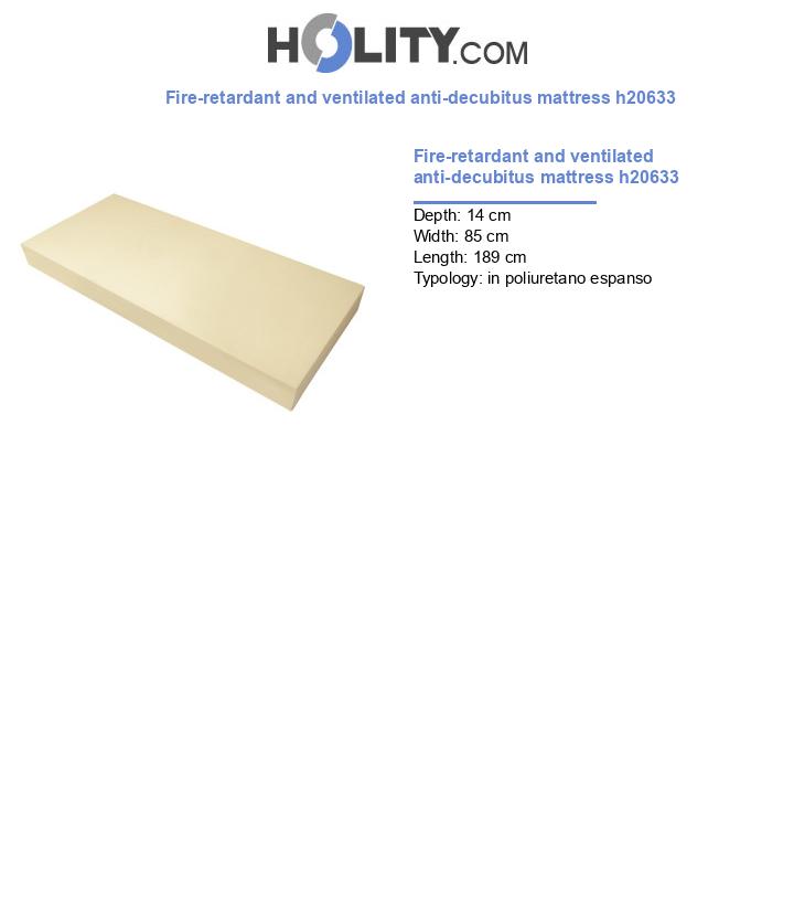 Fire-retardant and ventilated anti-decubitus mattress h20633