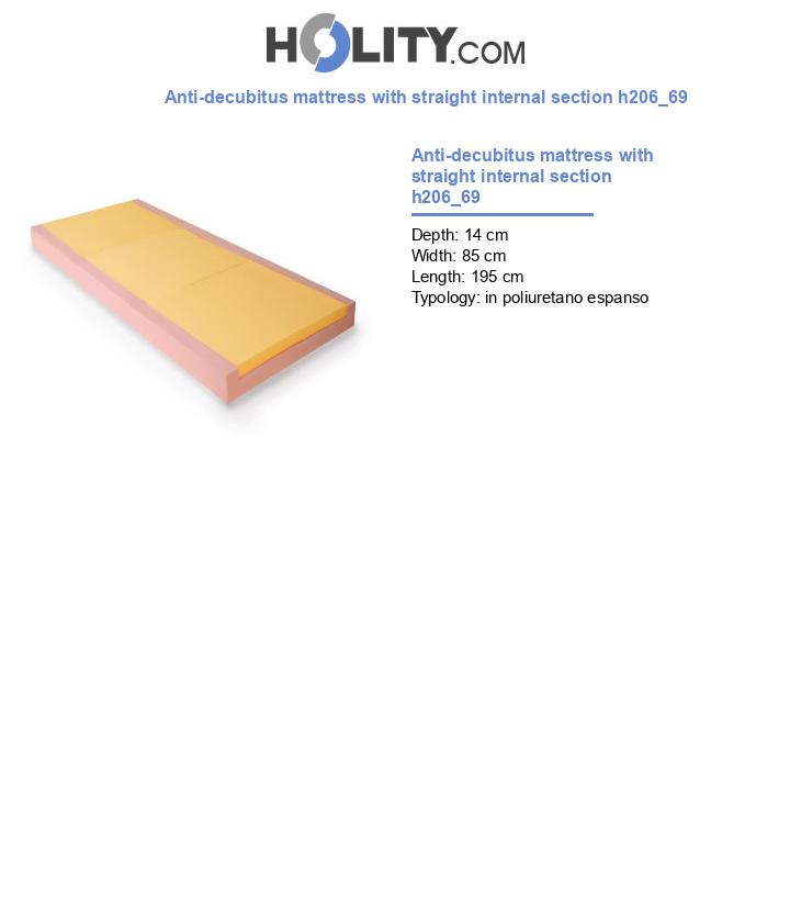 Anti-decubitus mattress with straight internal section h206_69