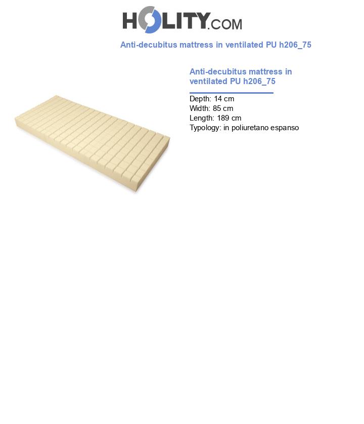 Anti-decubitus mattress in ventilated PU h206_75