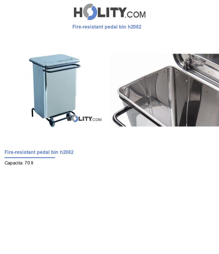 Fire-resistant pedal bin h2082