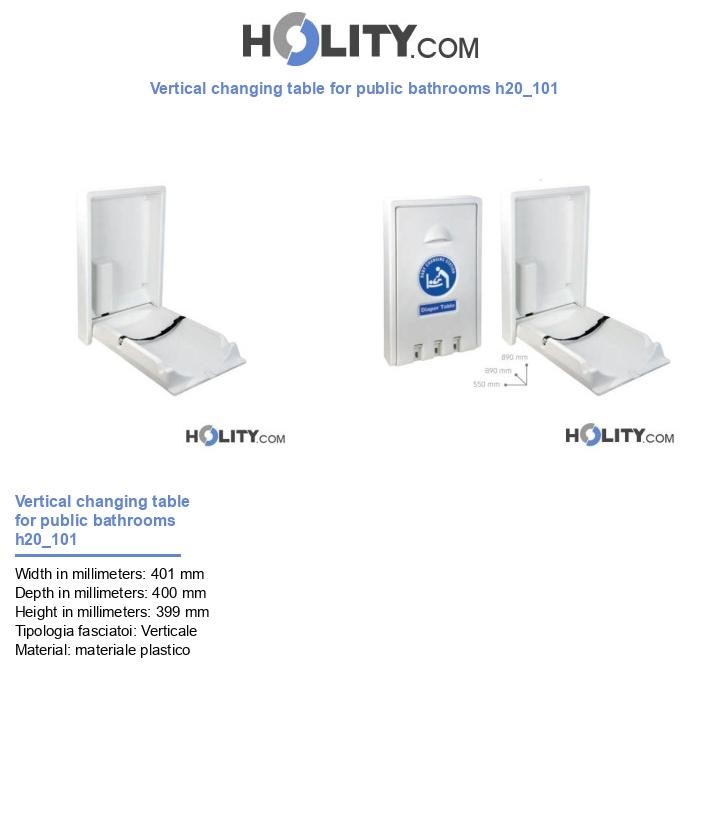 Vertical changing table for public bathrooms h20_101
