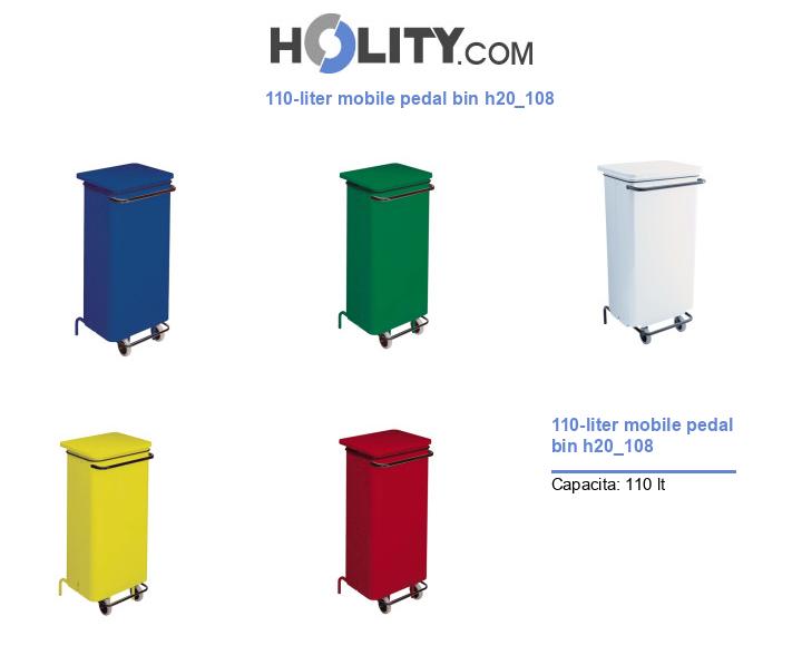 110-liter mobile pedal bin h20_108