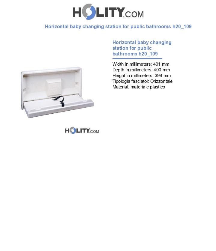 Horizontal baby changing station for public bathrooms h20_109