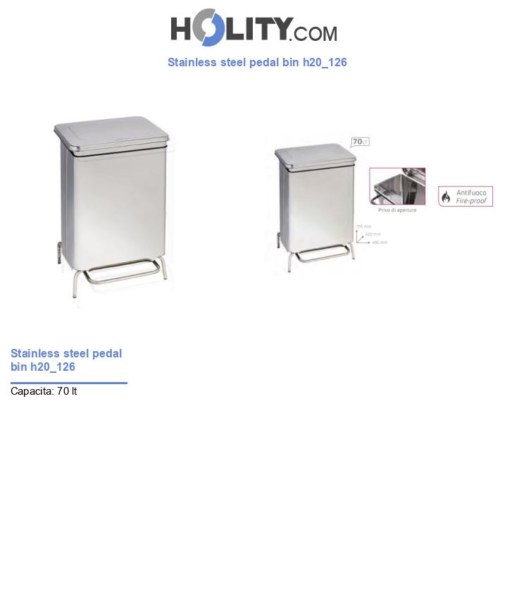 Stainless steel pedal bin h20_126